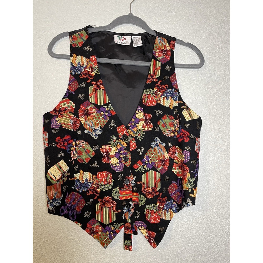 Vintage Nutcracker Women's Christmas Holiday Presents Tie Back Vest‎ Size Medium